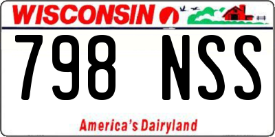 WI license plate 798NSS
