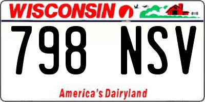 WI license plate 798NSV