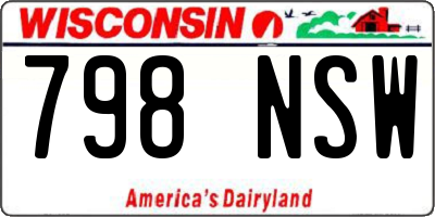 WI license plate 798NSW