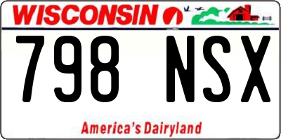 WI license plate 798NSX