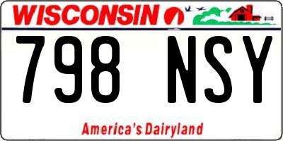 WI license plate 798NSY