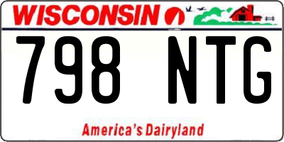 WI license plate 798NTG