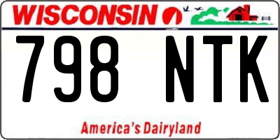 WI license plate 798NTK