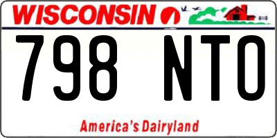 WI license plate 798NTO