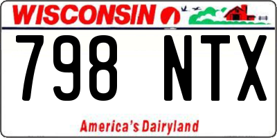WI license plate 798NTX