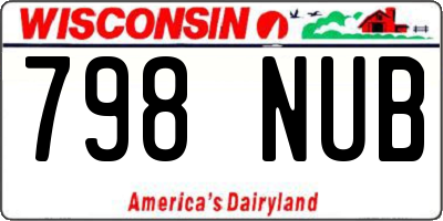 WI license plate 798NUB