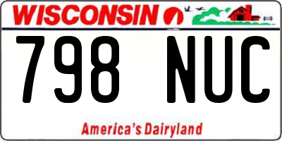 WI license plate 798NUC