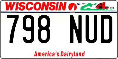 WI license plate 798NUD