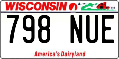 WI license plate 798NUE