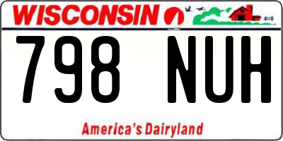 WI license plate 798NUH