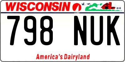 WI license plate 798NUK