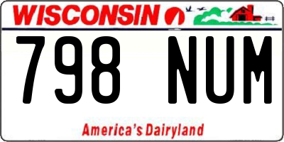 WI license plate 798NUM