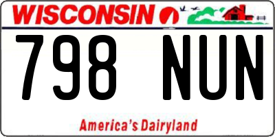 WI license plate 798NUN