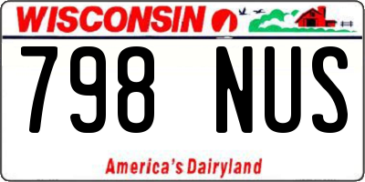 WI license plate 798NUS