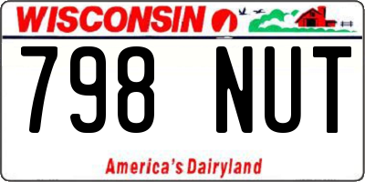 WI license plate 798NUT