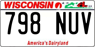 WI license plate 798NUV