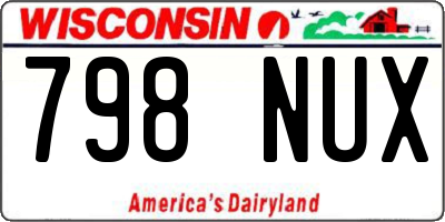 WI license plate 798NUX