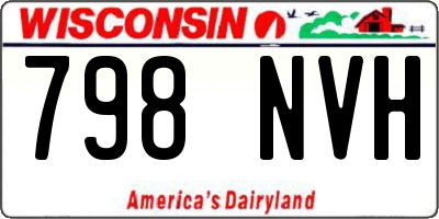 WI license plate 798NVH