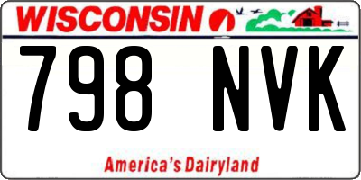 WI license plate 798NVK