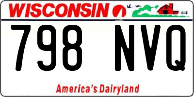 WI license plate 798NVQ
