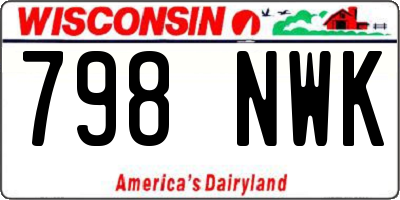 WI license plate 798NWK