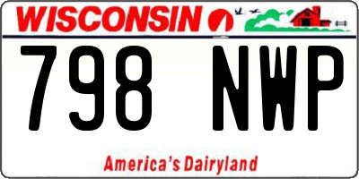 WI license plate 798NWP