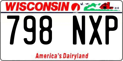 WI license plate 798NXP