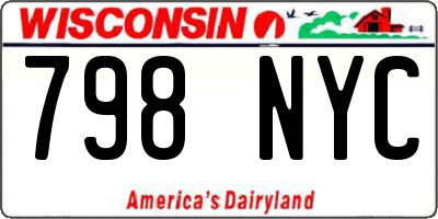 WI license plate 798NYC