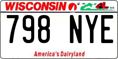 WI license plate 798NYE