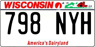 WI license plate 798NYH