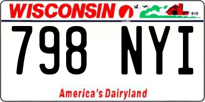 WI license plate 798NYI