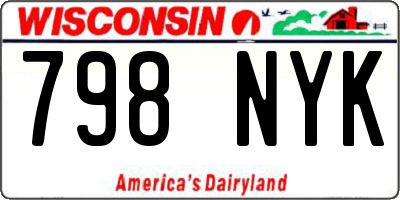 WI license plate 798NYK