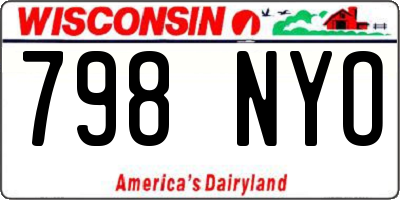 WI license plate 798NYO