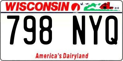 WI license plate 798NYQ