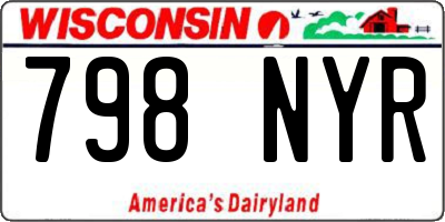 WI license plate 798NYR