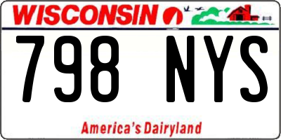 WI license plate 798NYS
