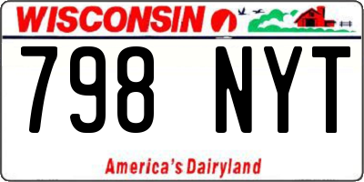 WI license plate 798NYT