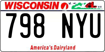 WI license plate 798NYU