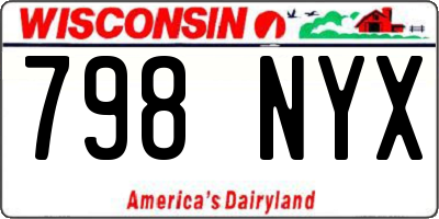 WI license plate 798NYX