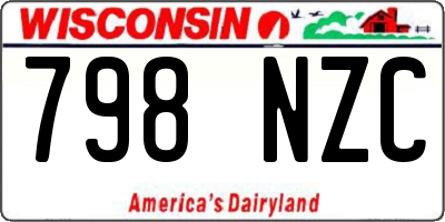 WI license plate 798NZC