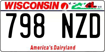 WI license plate 798NZD