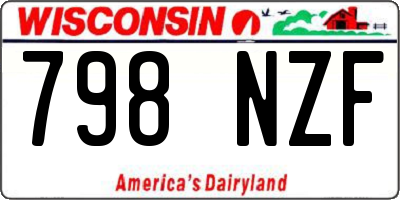 WI license plate 798NZF
