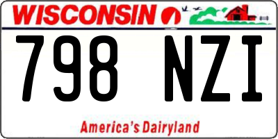 WI license plate 798NZI