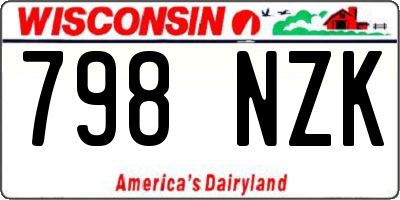 WI license plate 798NZK