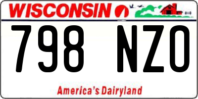 WI license plate 798NZO