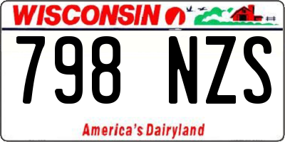 WI license plate 798NZS