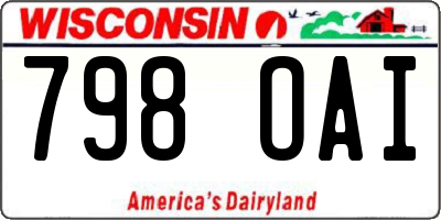 WI license plate 798OAI