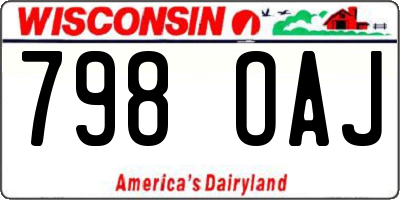 WI license plate 798OAJ