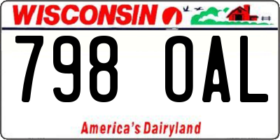 WI license plate 798OAL