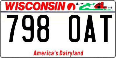 WI license plate 798OAT